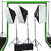 Fancierstudio 2400 watt lighting kit softbox light kit video lighting kit with Background stand 6'x9' Black, White and Chromakey green backdrop by Fancierstudio UL9004S3 6x9BWG