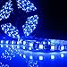 Led World Black PCB 5M 5050 SMD 300 Leds Flexible Strip Lights Blue color Waterproof DC12V
