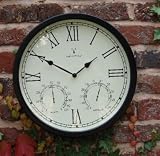 Outdoor Living : Chelsea Radio Controlled - Garden Indoor Outdoor Conservatory Wall Clock Thermo Humidity Meter - Weather Resistant - Normally Next Day Delivery at No Extra Cost - DS1089