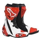 ALPINESTARS SUPERTECH-R WHITE/RED BOOTS! eur-45/us-10.5