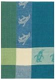 Waffle Weave 100% Cotton Penguin Turquoise Dishtowel 18