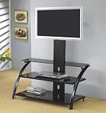 Black Swivel LCD / Plasma Flat Panel TV Stand with Bracket