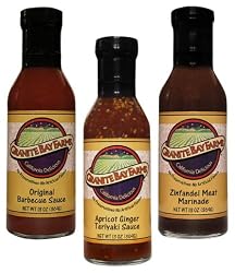 Granite Bay Farms Marinade and Grilling Sauce (3 Bottle) Collection in Wooden Gift Crate, 55-Ounce Total