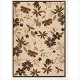 IMAGE OF Couristan 5712/1012 URBANE Botanical Garden 72-Inch by 84-Inch Polypropylene Area Rug, Sand/Terra Cotta