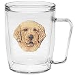 Golden Retriever 18 oz Insulated Coffee Mug, Clear