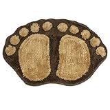 Brown Coffice Color Woolen Plush Foot Print Water Absorbent Front Door Floor Pad