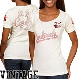 MLB Touch by Alyssa Milano St. Louis Cardinals Ladies Novelty Patch Thermal Premium T-shirt - Natural (Large)