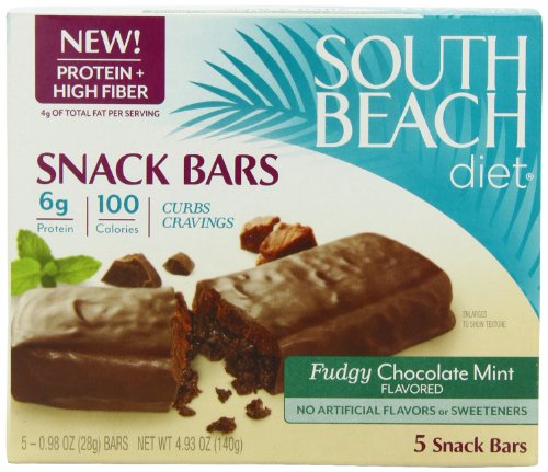 South Beach Diet Snack Bar, Fudgy Chocolate Mint, 5 Count
