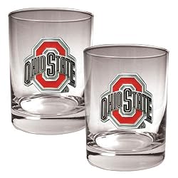 Ohio State Buckeyes NCAA 2pc Rocks Glass Set by Great American Products