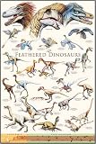 Wood Mounted Print, Feathered Dinosaurs 2, 24 in X 36 in. Ready to hang laminated print.