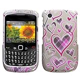 Plaid Heart Phone Protector Cover for RIM BlackBerry 8520 (Curve), RIM Blac ....
