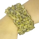 Cute Stretchy Peridot Web Chip Bracelet