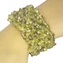 Cute Stretchy Peridot Web Chip Bracelet