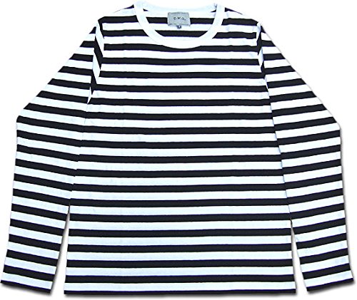 D.M.G ドミンゴ DMG 19-021N 19-9 オリジナルボーダーロングTEE ブラック ロンT ボーダー Tシャツ カットソー 長袖 クルーネック 天竺