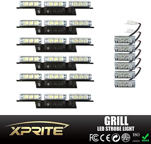 Xtreme® 54 LED & 18 LED Emergency Vehicle Strobe Warning Lights/Lightbars For Deck Dash Grill Windshield Headliner (Blue)