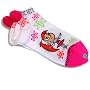 Atomic Betty - Footwear - Girls White Anklet Socks with Pink Trim