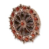 1928 Boutique Copper-tone Brown Crystal Floral Design Stretch Ring