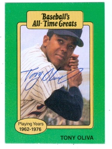 Tony Oliva Autographed/Hand Signed baseball card (Minnesota Twins) Baseball All Time Greats TCMA (67