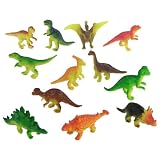 The World of Dinosaurs 12 piece Playset: Set of 12 Small Plastic Toy Dino Figures