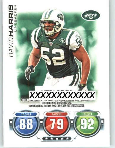 2010 Topps ToppsTown / Attax Code Card #15 David Harris - New York Jets (NNO / Topps Town) (Football Cards)
