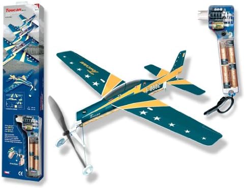 White Wings Toucan SkyRyder Rubber Band Powered Plane, with Winder