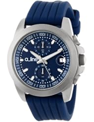 a_line Womens 80010-03-BU Aroha Chronograph Dark Blue Dial Dark Blue Silicone Watch