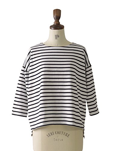 (サクラ)SACRA バックリボン ラップボーダーカットソー・sf261022