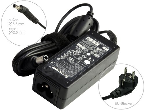 Original 40W Adaptateur chargeur secteur AC Adapter pour ordinateur portable Lenovo Ideapad U260 U460. Avec câble d’alimentation standard européen de e-port24®