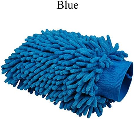 Anti Water Snow Microfiber Mitts For Car Washing, House Cleaning,Office Clearning, Good For Hard Surface (blue), Set Of 2.