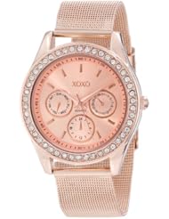 XOXO Womens XO5599  Rosegold-tone Mesh Band Watch