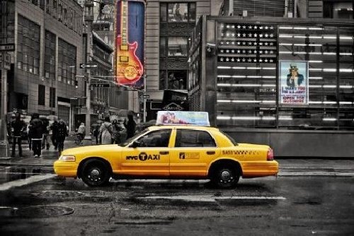1art1 51482 New York - Taxi, 7th Avenue, Hard Rock Cafe, Uncle Sam Poster 91 x 61 cm