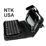 NTK Pemium Wireless Bluetooth Keyboard Folding Leather Case For Apple iPhone 3Gs 4 4S iTouch 4 Black