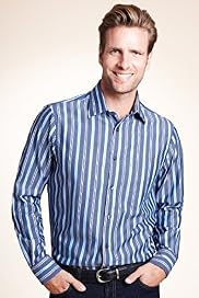 Blue Harbour Premium Pure Cotton Dobby Stripe Shirt