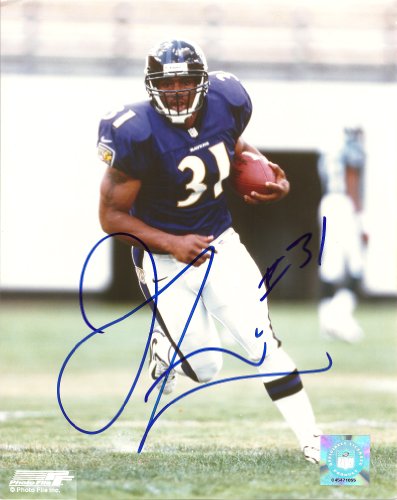 JAMAL LEWIS,BALTIMORE RAVENS,TENNESSEE,VOLS,SIGNED,AUTOGRAPHED,8X10 PHOTO,COA, RARE HARD PHOTO TO FIND