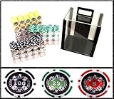 1000 Ct Ace Casino Acrylic Poker Chip Set with 10 Clear Chip Trays