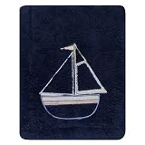 Tiddliwinks Sailboat Embroidered Boa Blanket