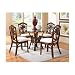 Cancun Palm 5 Piece Indoor Rattan Dining Set with Side Chair Fabric: Resort Life Multi