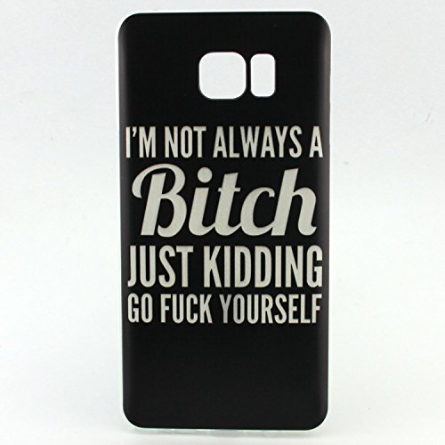 Galaxy Note 5 Case,Walle Shop® Ultra Slim Fit Lightweight Flexible Scratches Resistant Fingerprint Protection Case Cover Cute Design For Samsung Galaxy Note 5(N9200) 2015 Release 5.7 inch (bitch)