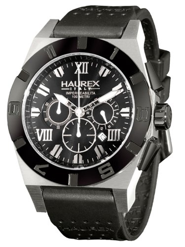 Haurex Italy Men's 3D350UNN Challenger 2 Chrono Black Dial Watch