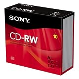 Sony 10CDRW700R//T 4X CD-RW Slim Jewel Case (10-Pack)