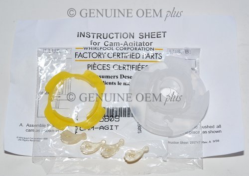 PART # 285809 GENUINE FACTORY OEM ORIGINAL CLOTHES WASHER AGITATOR REPAIR KIT SHORT CAM FOR WHIRLPOOL, KENMORE, SEARS, ROPER AND ESTATE