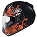 Joe Rocket RKT101 Stain MC-62 Full Face Motorcycle Helmet Black/Orange/Silver Large