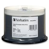 Verbatim 96862 DataLifePlus 8.5 GB 8x-10x Double Layer Recordable White Inkjet Printable Disc DVD+R DL, 50 Disc Spindleby Verbatim