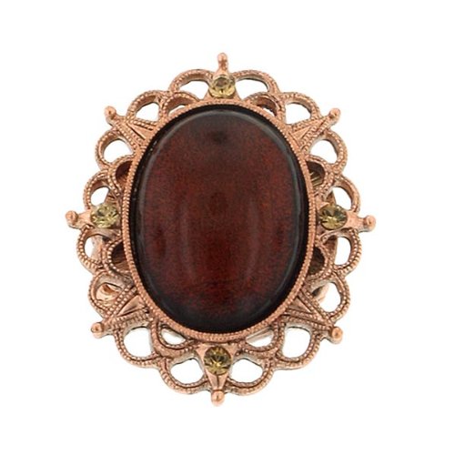 Copper Topaz Cabochon Cocktail Ring