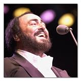 Luciano Pavarotti Color Gallery Wrapped Box Canvas Print (Microphone)
