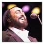 Luciano Pavarotti Color Gallery Wrapped Box Canvas Print (Microphone)
