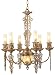 Eurofase 13435-011 Laurance 7-Light Chandelier, Antique Gold/Faux Alabaster
