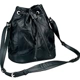 Embassy™ Black Italian Stone™ Design Genuine Leather Shoulder Bag