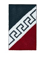 Pandora Set Alfombra de Baño 3 Uds. Edessa Negro/Blanco/Rojo 60 x 100 cm + 50 x 60 cm + 47 x 50 cm