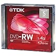 TDK Systems 5PK DVD-RW 4.7GB 4X-W/ JC ( DVD-RW47CBXS5 )